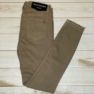 BLACK ORCHID Nordstrom Tan Skinny Mid Rise Jeans